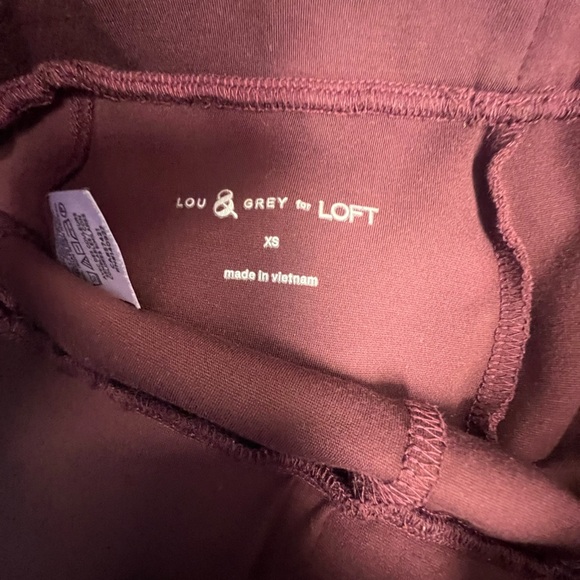 LOU & GREY FOR LOFT. BURGUNDY SIZE XS BURGUNDY LEGGINGS.  HIGH WAISTED - Picture 7 of 8